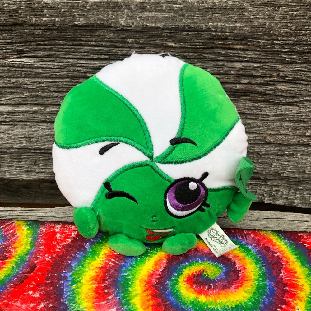 💚Shopkins Minnie Mintie plush toy ©️2013 green peppermint candy Plushie💚